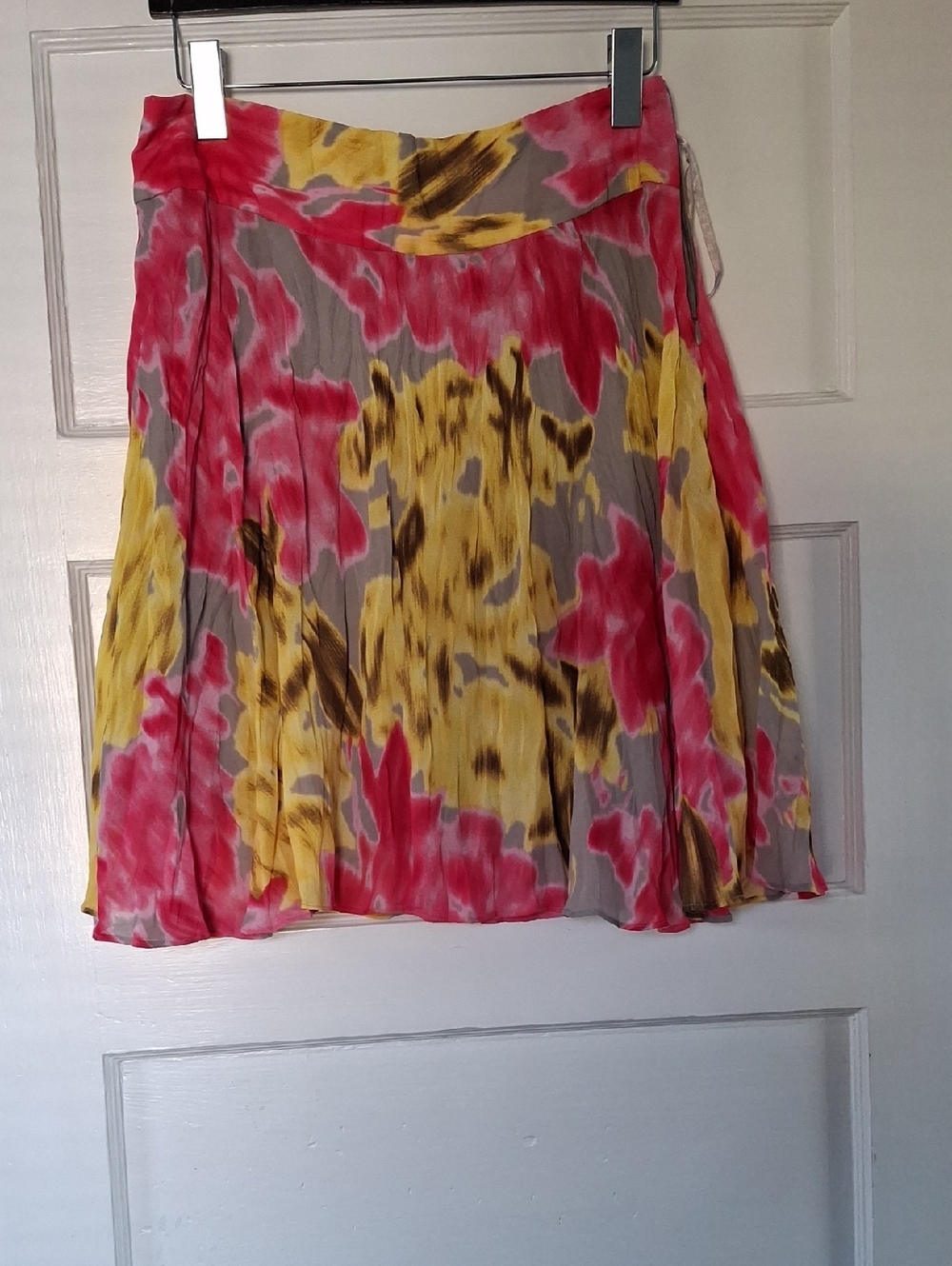 Incoco Floral Skater Skirt in Pink, Yellow & Gray